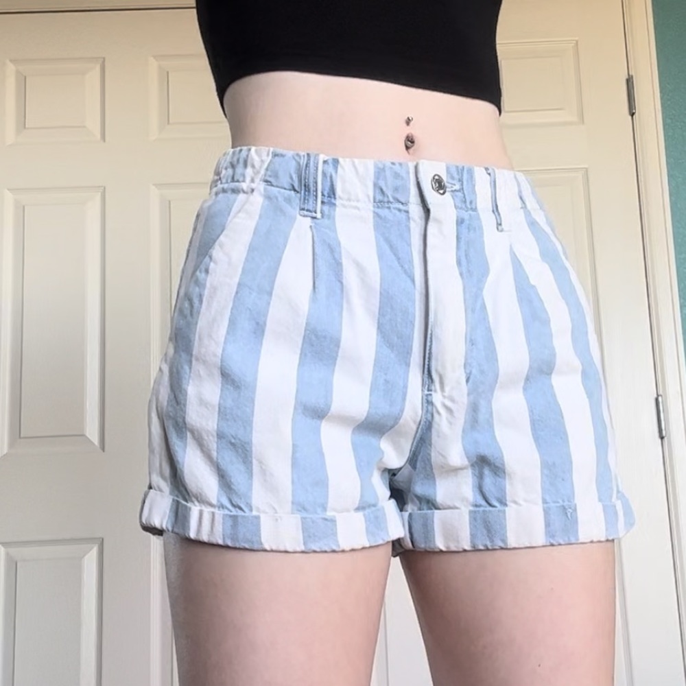 Forever 21 Stripped Denim Shorts